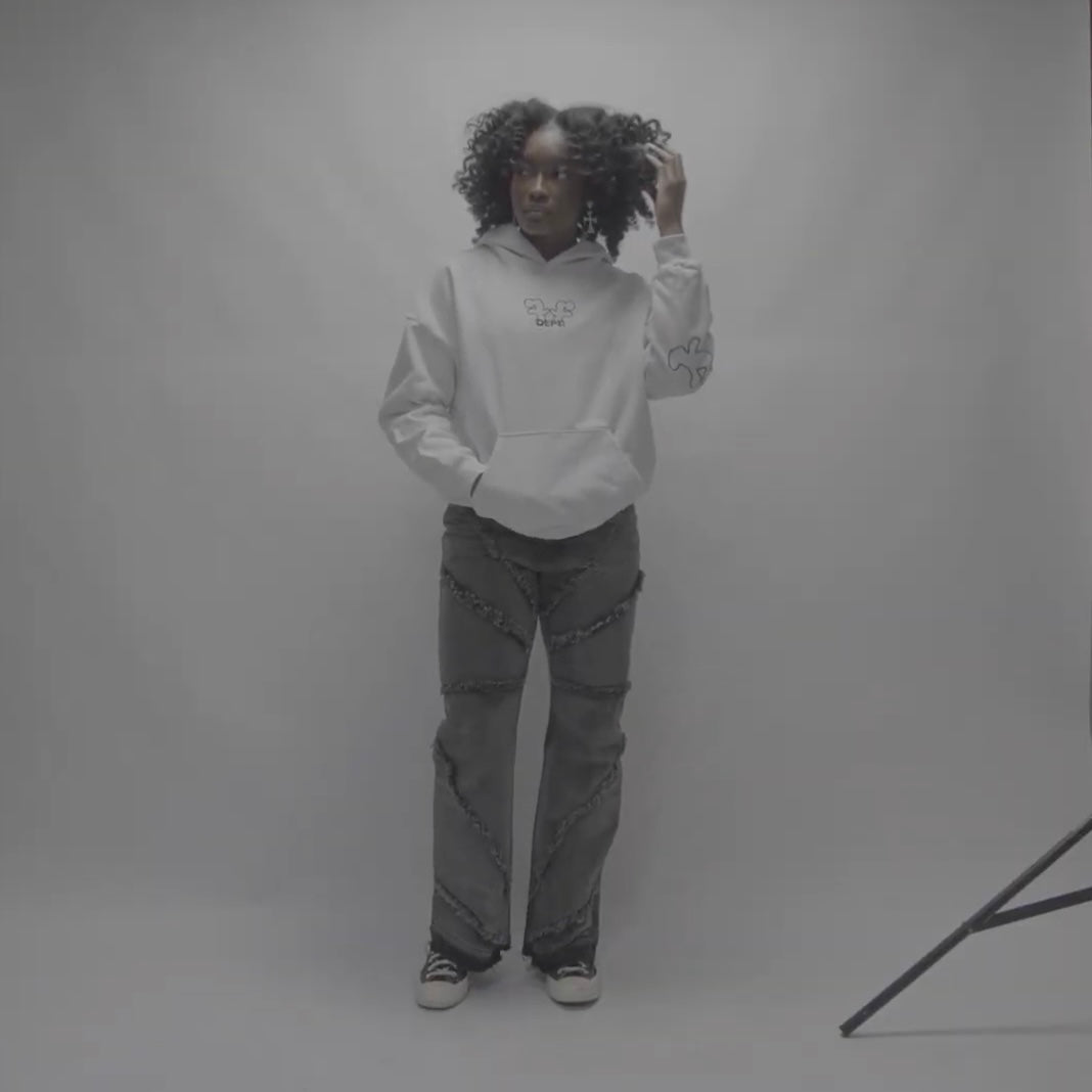 White "GENESIS" Fleece Hoodie