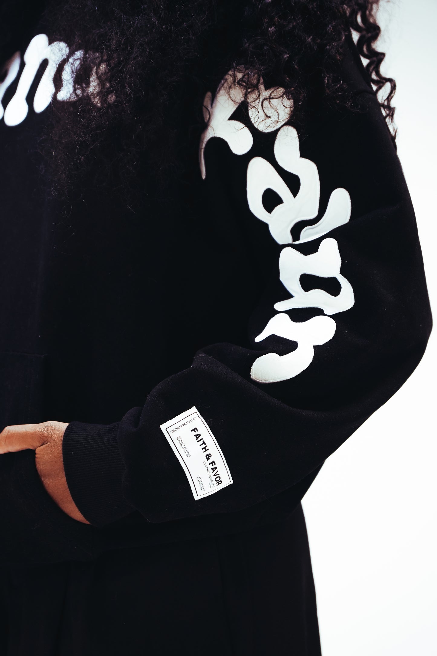 Black "GENESIS" Fleece Hoodie